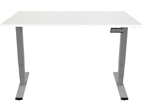 Contini Tisch hhenverstellbar weiss Tischplatte 1.6x 0.8 m, Gestell dunkelgrau