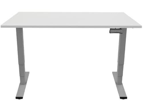 Contini Tisch hhenverstellbar grau Tischplatte 1.6x0.8m, Gestell dunkelgrau