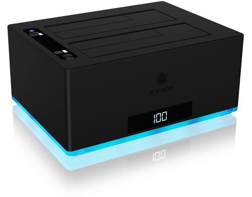ICY BOX IB-127CL-U3, 2-Fach HDD Dock/Klon USB 3.0, schwarz, fr SATA HDD