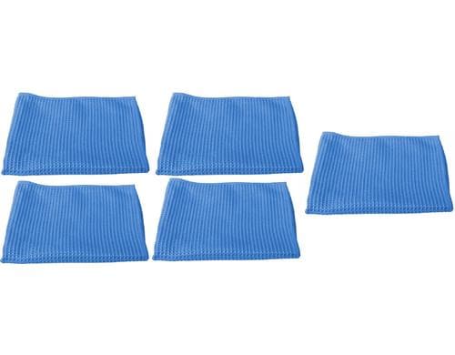 Edi Baur Mikrofaser Waffeltuch XL 5er Pack blau, 40x80cm