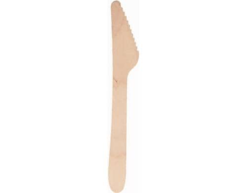 Papstar Holz-Messer pure 16.5cm Inhalt 25 Stck, Birkenholz