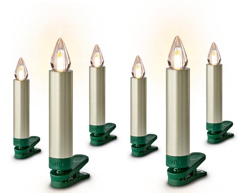Lumix LED Baumkerze Superlight Flame 6er Erweiterb.Set, cashm, inkl. Bat., exkl. Fb.