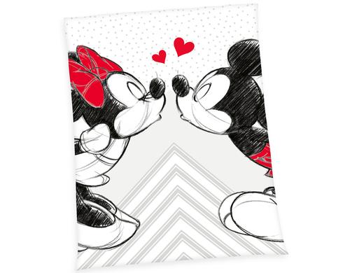 Klaus Herding Decke Mickey& Minnie Mouse 150x200 cm, Microfaser, 100% Polyester