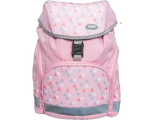 Funki Schulrucksack Slim-Bag Pink  Triangle inkl. Regenschutz