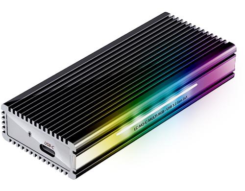 LC-Power ext. M.2 Gehuse LC-M2-C-MULTI-RGB schwarz, USB3.2, fr M.2 SSD, NVME, SATA