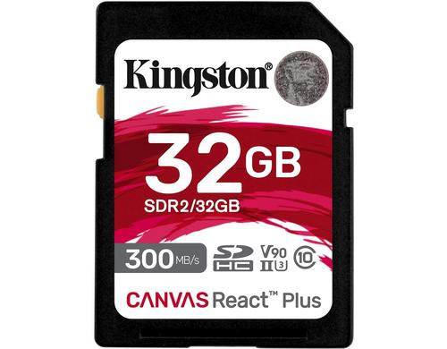 Canvas React Plus SDHC Card 32GB UHS-II U3, lesen 300MB/s, schreiben 260MB/s