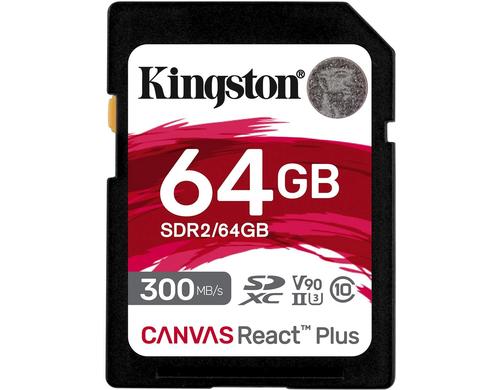Canvas React Plus SDXC Card 64GB UHS-II U3, lesen 300MB/s, schreiben 260MB/s