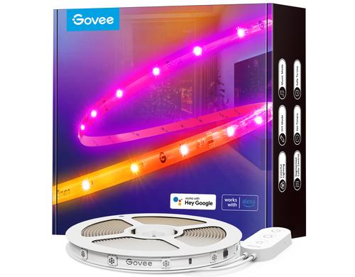 Govee LED-Leuchtstreifen 5M mit Schutzbeschichtung, WiFi, BT, RGBIC