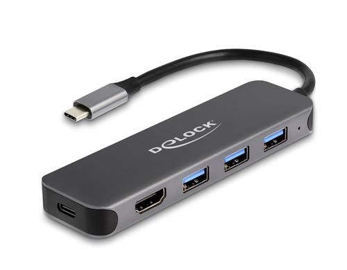 Delock USB 3.2 Gen1 Adapter Type-C 64171 3x USB Typ-A + 1x 4K HDMI