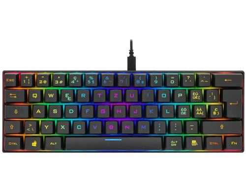 Deltaco TKL Gaming Keyboard mech RGB, black brown switch, CH-Layout, mech, black