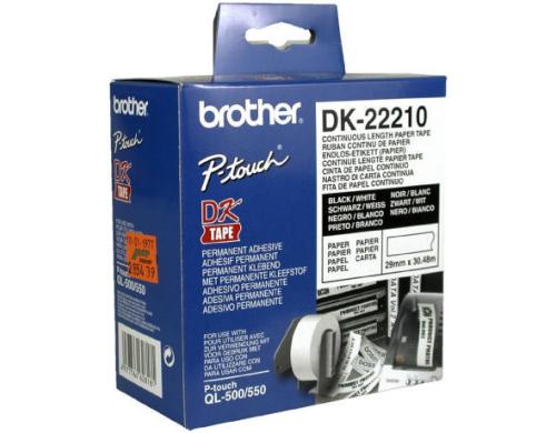 Brother P-touch DK-22210 Endlos-Etiketten Papier 29mm x 30.48m