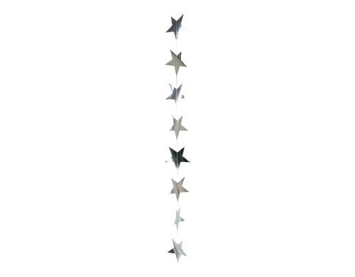 Dekomat Sternkette aus Metallfolie, Silber 8x200 cm (DxL)