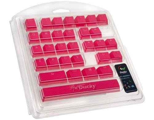Ducky Rubber Keycap Set, 31 Tasten pink gummiert - pink