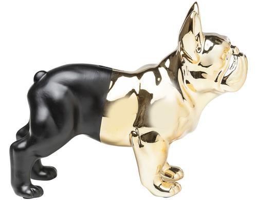 Kare Spardose Bulldogge, Gold-Schwarz Keramik, 28x34x15 cm (HxBxL)