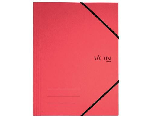 VON Eckspannermappe A4 mit elastischen Eckbndern, Karton, rot