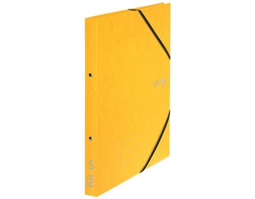 VON Ringbuch A4 mit 2 Ringen mit elastischen Eckbndern, Karton, gelb