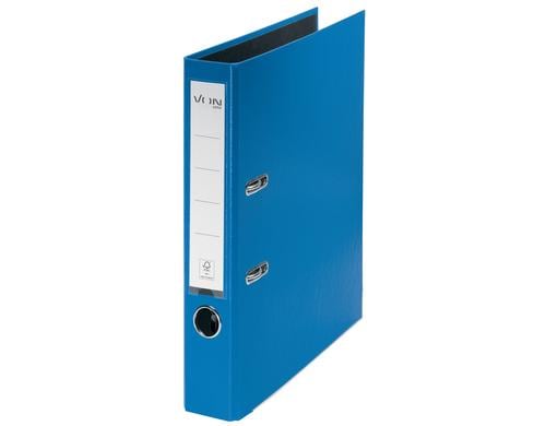 VON Ordner A4, Rckenbreite 50 mm Karton mit PP/Papier, blau