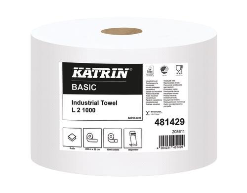 Katrin Basic Handtuchrollen L, 2 Stk 2-lagig, 38 x 22 cm