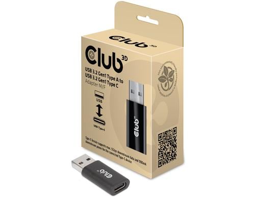 Club 3D, USB 3.2 Type-A auf USB 3.2 Type-C Adapter