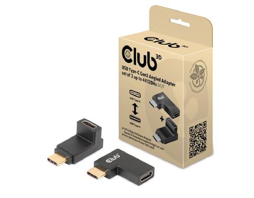 Club 3D, USB Type-C Gen.2 gewinkelte Adapte Adapter, bis zu 4K120Hz, 2er Set