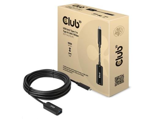 Club 3D, USB Type-C auf Type-A 10Gbps Kabel, 5.0 Meter