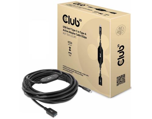 Club 3D, USB Type-C auf Type-A 5Gbps Adapterkabel, 10 Meter