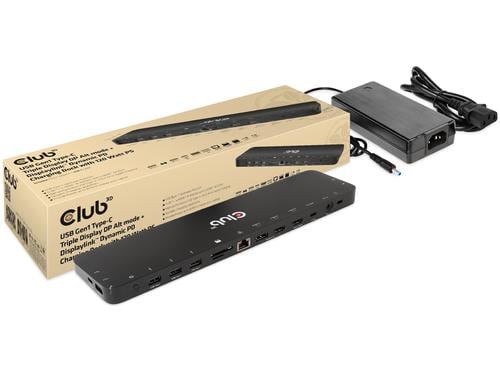 Club 3D, Dockingstation USB C 120W Lade HDMI, DP, USB, RJ45, Audio, VGA, SD, Stereo