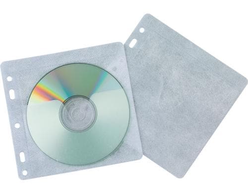 Q-Connect CD/DVD Zeigetaschen, 40 Stk transparent/weiss