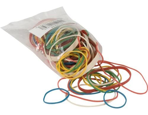 Q-Connect Gummibnder, 75 Stk farbig, assortiert, 25 g (ca. 75 Stck)