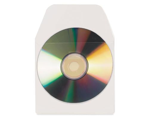 3L CD/DVD Schutzhllen selbstklebend, mit Klappe, 100 Stk