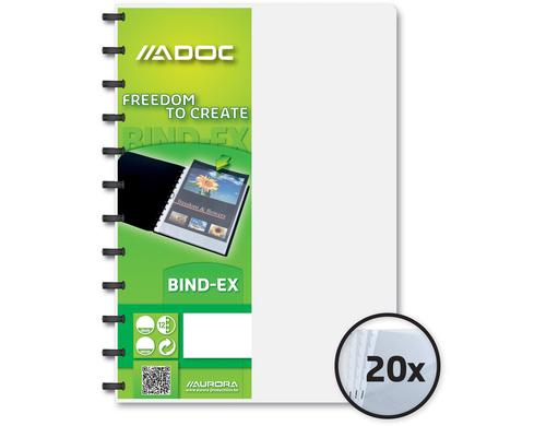 Adoc Sichtbuch Bind-Ex Standard A4, 20 Taschen, farblos