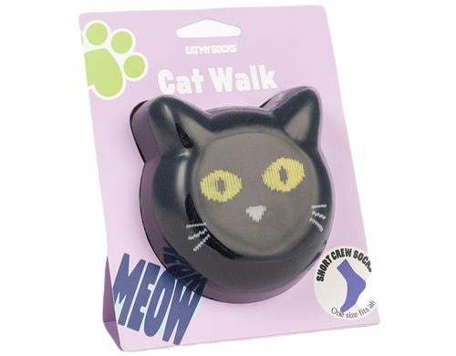 EatMySocks Cat Walk Socken, schwarz 1 Paar unisex Socken, eine Grsse