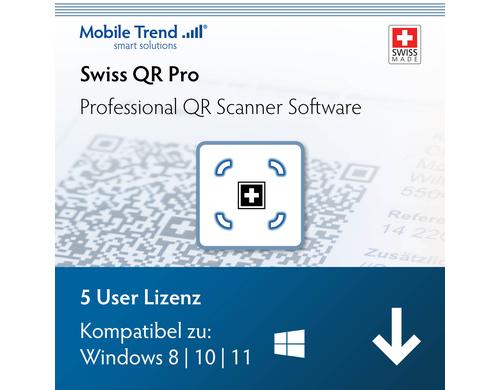 Swiss QR Scanner Pro Windows, 5 User Bundle ESD, Vollversion, DE/FR/EN/IT