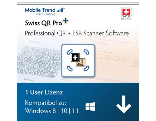 Swiss QR Scanner Pro + ESR Windows, 1 User ESD, Vollversion, DE/FR/EN/IT