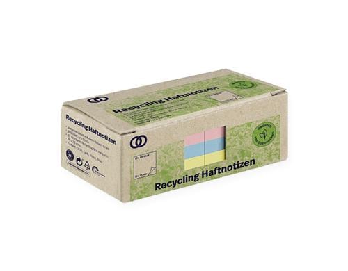 Soennecken Haftnotiz oeco Recycling, 12 Stk 75 x 75 mm, grn, gelb rosa, blau