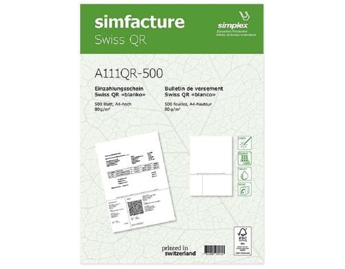 Simplex Simfacture Swiss QR FSC, 500 Stk 80 g/m,  500 Blatt