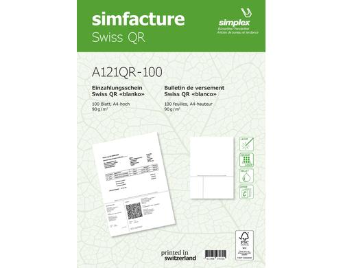 Simplex Simfacture Swiss QR FSC, 100 Stk 90 g/m, 100 Blatt
