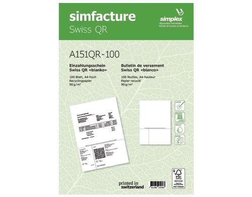 Simplex Simfacture Swiss QR Recycling 90 g/m, 100 Blatt