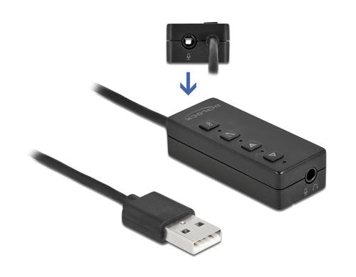 Delock USB Headset und Mikrofon Adapter 2x3,5mm Klinkenbuchse fr Windows & Mac OS