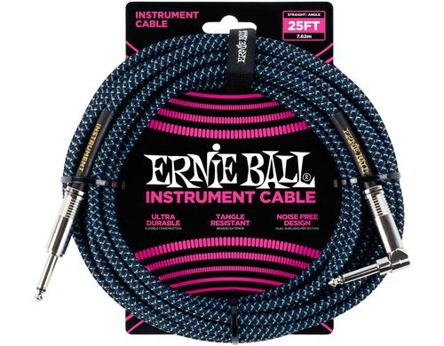 Ernie Ball 6060 Kabel Kabel, 7.62 m, schwarz/neonblau, Gewebe