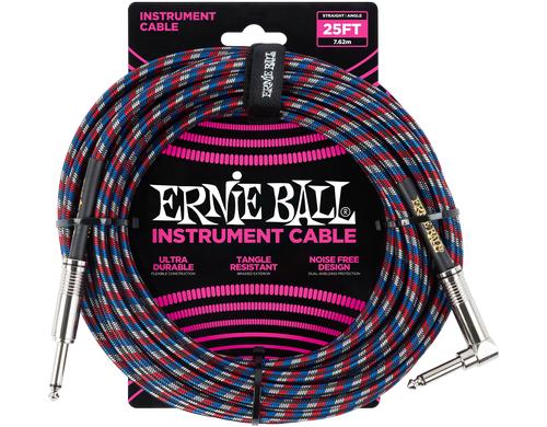 Ernie Ball 6063 Kabel Kabel, 7.62 m, blau/rot/wei, Gewebe