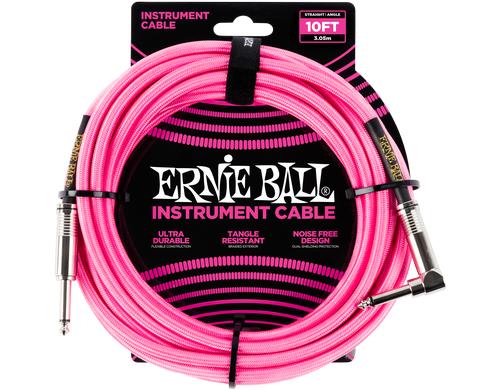 Ernie Ball 6078 Kabel Kabel, 3 m, neonpink, Gewebe