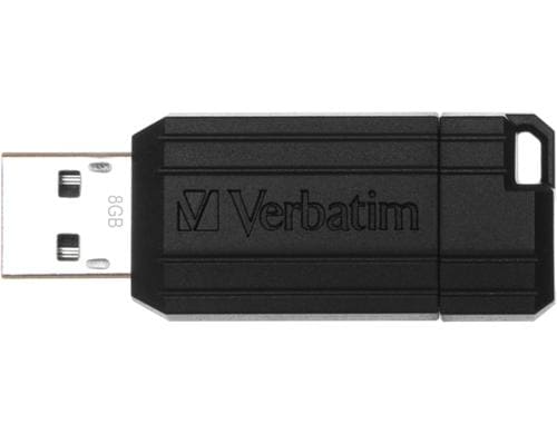 Verbatim PinStripe 8GB, USB2.0 USB 2.0 / 8 MB/s, 2.5 MB/s / schwarz