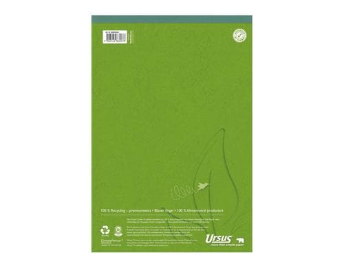 Ursus Green Notizblock Recycling,  5 Stk A4, 4 mm kariert
