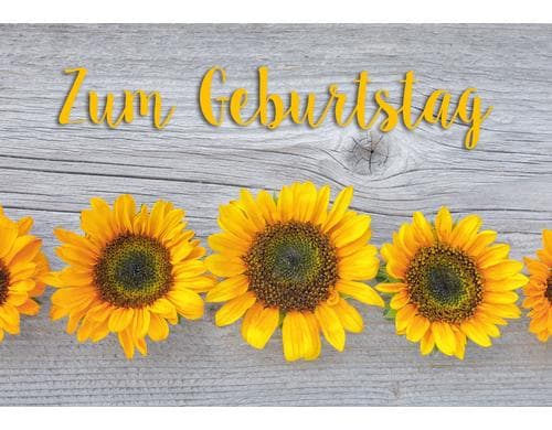Natur Verlag Geburtstagskarte, Sonnenblumen 17,5 x 12,2 cm