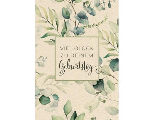 Natur Verlag Geburtstagskarte Graspapier Bltter 12.2 x 17.5 cm