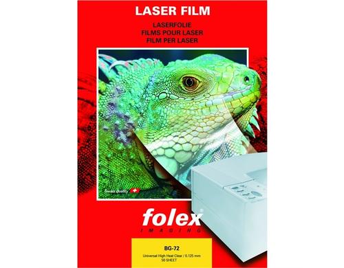 Folex Farblaserfolie High Heat, 50 Stk transparent, 0.125 mm A3