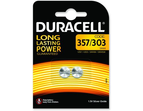 Duracell Silberoxid 357 / 303, 2 Stk 1,5 Volt, 2 Stck