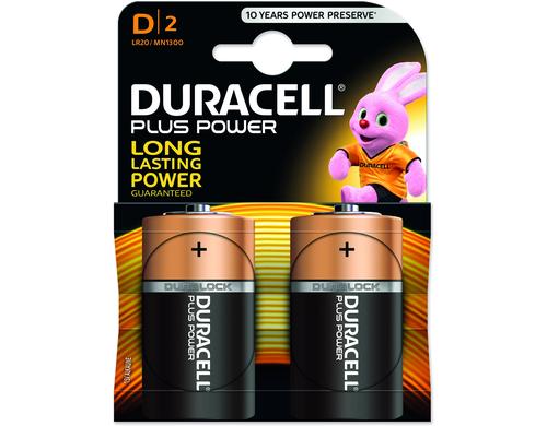 Duracell D Plus Power, 2 Stk 1,5 Volt, 2 Stck