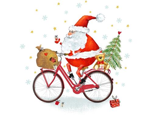 B+C Weihnachtsservietten X-Mas Bike Grsse 33x33cm, 20 Stck, 3-lagig